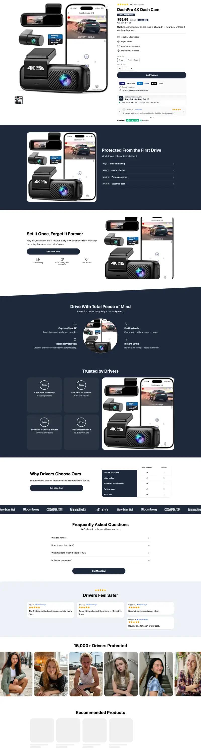 Car & Auto — Shopify product page template generated by Ecopy for a car accessories product