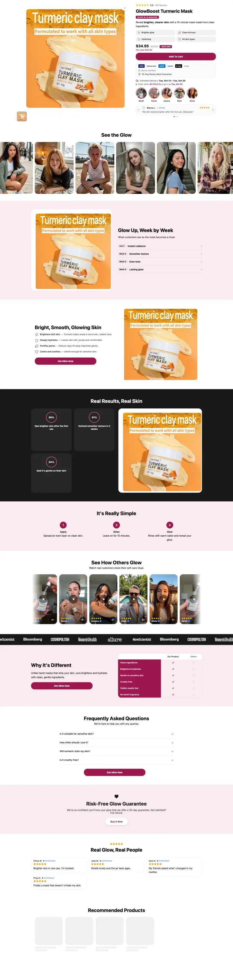 Beauty & Cosmetics — Shopify product page template generated by Ecopy for a makeup product